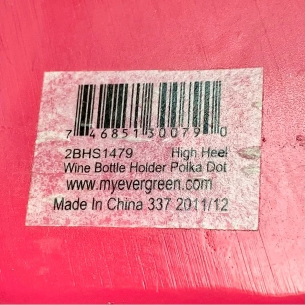 EVERGREEN Green & Pink Polka Dot Polystone Resin Wine Holder